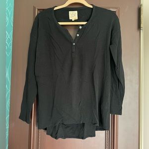 Black Chaser waffle sweater with open back